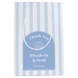 Classy Coastal Blue Stripe Hochzeit Vielen Dank Mittlere Geschenktüte