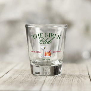 Classy Cocktails Green & Red Girl's Club Schnapsglas