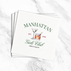 Classy Cocktails Green & Red Girl's Club Serviette