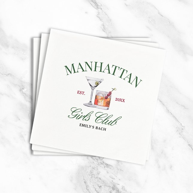 Classy Cocktails Green & Red Girl's Club Serviette (Von Creator hochgeladen)
