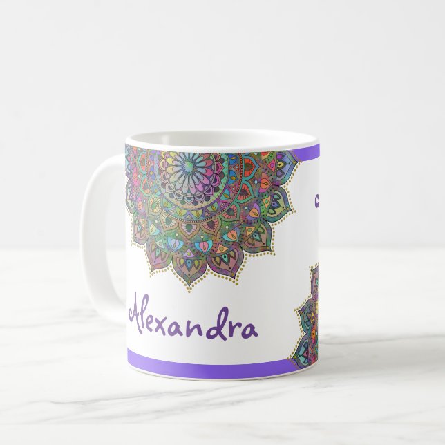 Classy Colorful Mandala India Style 1 Kaffeetasse (Vorderseite Links)