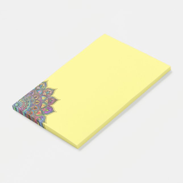 Classy Colorful Mandala India Style 1 Post-it Klebezettel (angewinkelt)