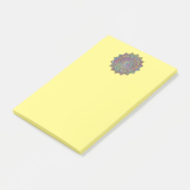 Classy Colorful Mandala India Style 1 Post-it Klebezettel (angewinkelt)