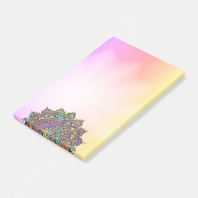 Classy Colorful Mandala India Style 1 Post-it Klebezettel (angewinkelt)