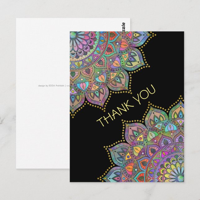 Classy Colorful Mandala India Style 1 Postkarte (Vorne/Hinten)