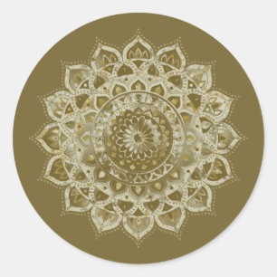 Classy Colorful Mandala India Style 4 Runder Aufkleber