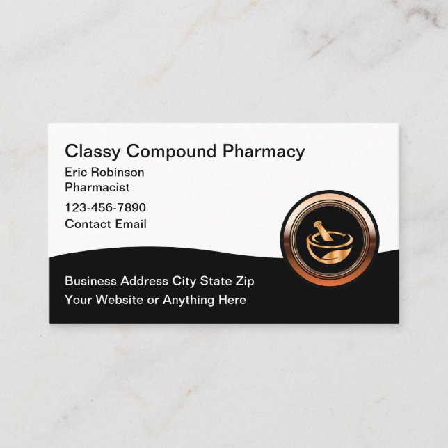 Classy Compound Pharmacy Business Cards Visitenkarte (Vorderseite)