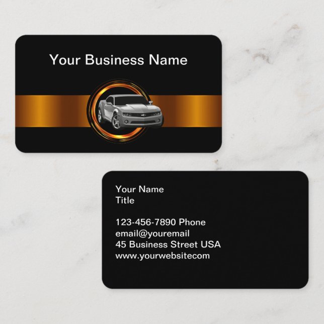 Classy Cool Automotive Business Cards Design Visitenkarte (Vorne/Hinten)