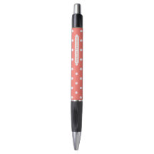 Classy Coral Polka Dot Muster mit dem Namen Pen