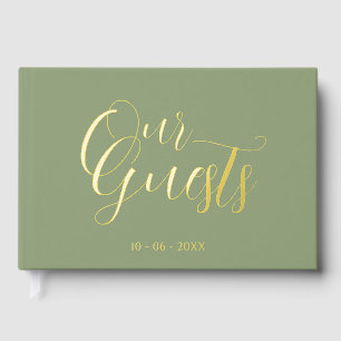Classy Couple Initials Wedding Date Year Gold Gästebuch