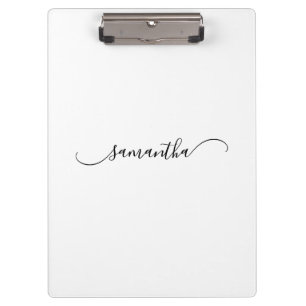 Classy Curved Swash Signature Name Klemmbrett