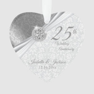 Classy Damask - 25e anniversaire de Mariage d'arge