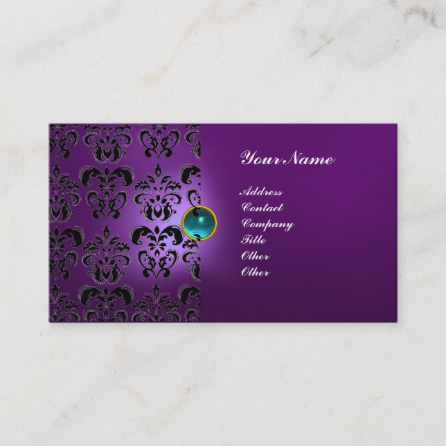 CLASSY DAMASK GEM MONOGRAM VISITENKARTE (Vorderseite)