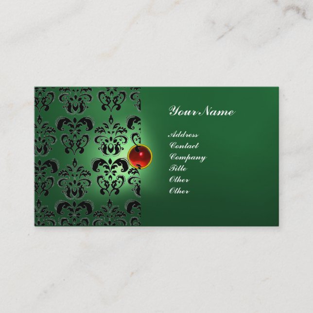 CLASSY DAMASK GEM MONOGRAM VISITENKARTE (Vorderseite)