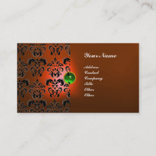 CLASSY DAMASK GEM MONOGRAM VISITENKARTE