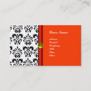 CLASSY DAMASK MONOGRAM, lila Topaz gelb Visitenkarte