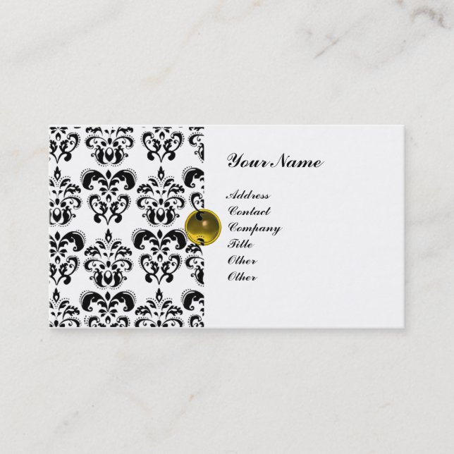 CLASSY DAMASK MONOGRAM VISITENKARTE (Vorderseite)