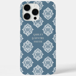 Classy Damask Regency Aquamarin Gray iPhone 16 Pro Max Hülle