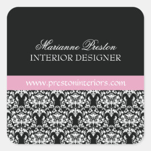 Classy Damask Siegel Quadratischer Aufkleber