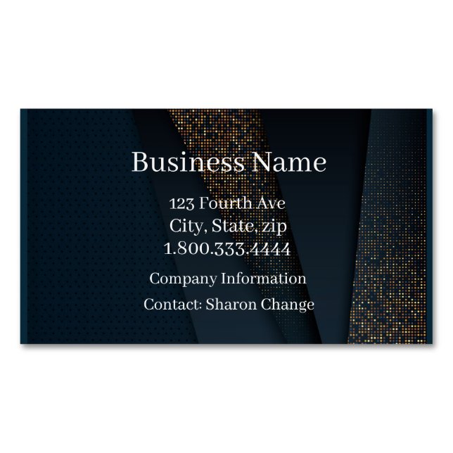 Classy Dark Blue Fabric City Lights Magnetische Visitenkarte (Vorderseite)