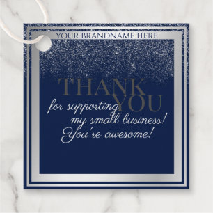 Classy Dark Blue und Silver Packaging Vielen Dank Geschenkanhänger