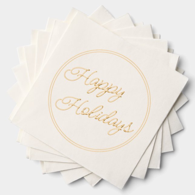 Classy December Happy Holidays Holiday Servietten Mit Folie (Insitu (Gestapelt))