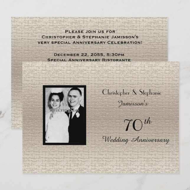 Classy Deluxe Hochzeitstag Foto Einladung (Vorne/Hinten)