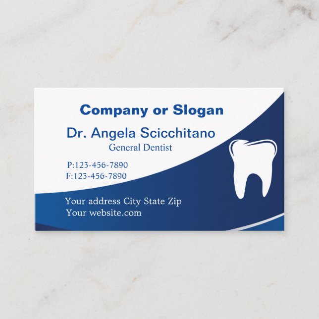 Classy Dental Tooth Logo Carte de visite de rendez (Devant)