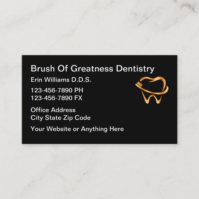 Classy Dentist Termine Business Cards Visitenkarte (Vorderseite)