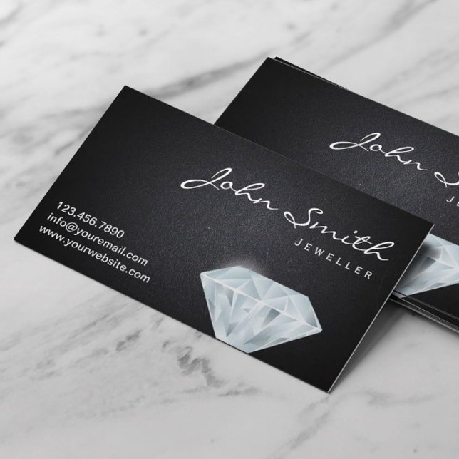 Classy Diamond Jeweler Dark Business Card Visitenkarte (Von Creator hochgeladen)