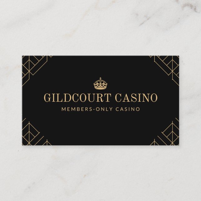 Classy Diamond Pattern Royal Casino Business Card Visitenkarte (Vorderseite)