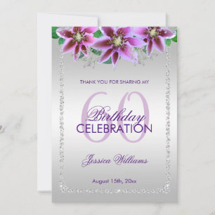 Classy Diamonds & Blume Geburtstag Dankeskarte