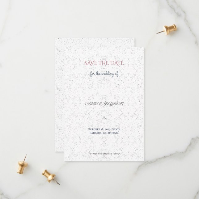 Classy Digital Save the Date | Rustikal Boho (Vorderseite/Rückseite Beispiel)