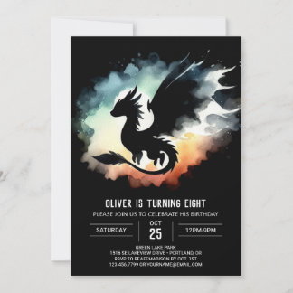 Classy Dragon Birthday Children Einladung