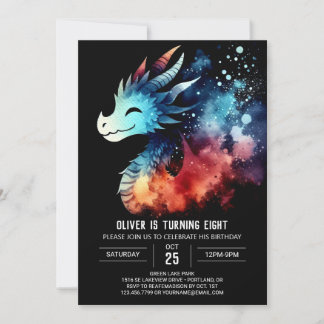 Classy Dragon Birthday Digital Einladung