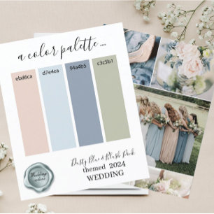 Classy dusty Blue Blush Pink Wedding Farben Palett