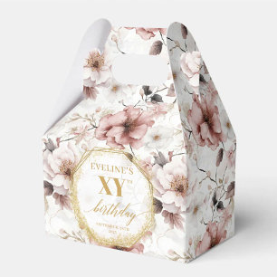 Classy Dusty Pink Floral Gold Geburtstags-Gefällig Geschenkschachtel