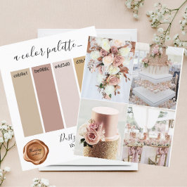 Classy Dusty Rose Gold Wedelfarben Palette Card