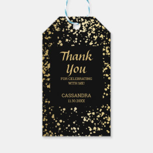 Classy Egypt Gold Sprinkles Black Danke Geschenkanhänger
