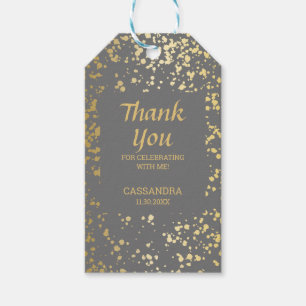 Classy Egypt Gold Sprinkles Gray Vielen Dank Geschenkanhänger