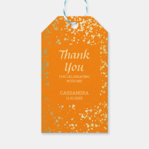 Classy Egypt Gold Sprinkles Orange Vielen Dank Geschenkanhänger