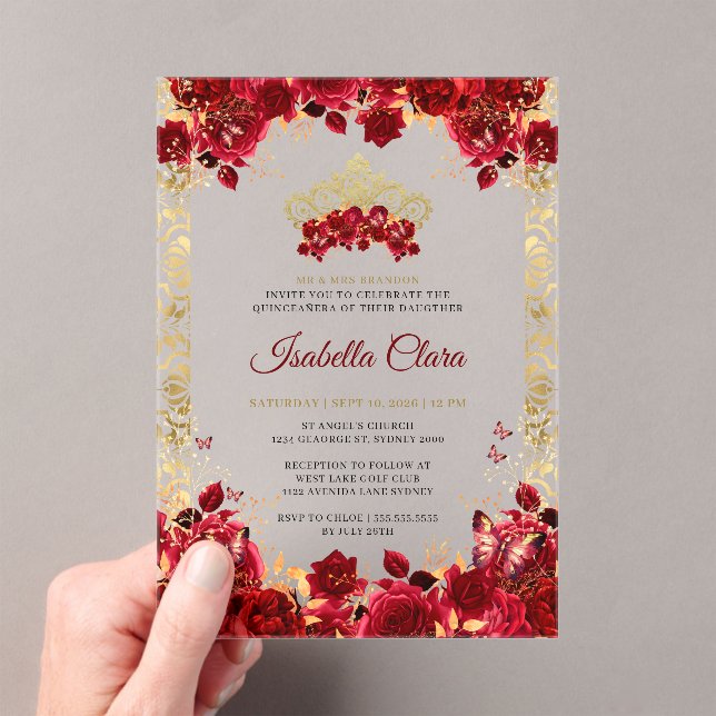 Classy Elegance Floral Acryleinladungen (Insitu (Handheld))