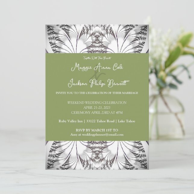 Classy Elegance Wedding Einladung (Stehend Vorderseite)
