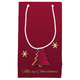 Classy Elegant Gold Roter Weihnachtsbaum Kleine Geschenktüte