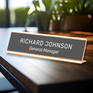 Classy Elegant Individuelle Name Titel Mitarbeiter Schreibtischnamensplakette