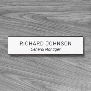 Classy Elegant Individuelle Name Titel Mitarbeiter Türschild