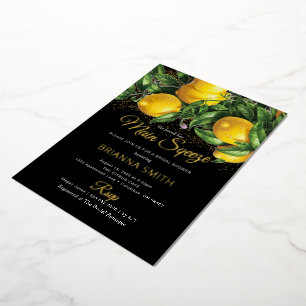 Classy Elegant Lemon Brautparty Real Folieneinladung