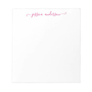 Classy Elegant Magenta Pink Feminine Notizblock