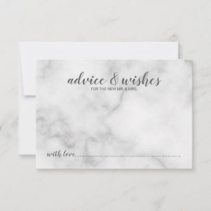 Classy Elegant Marble Wedding Hinweiskarte