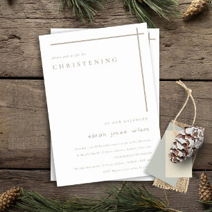 Classy Elegant Minimal Duky Typografie Christening Einladung